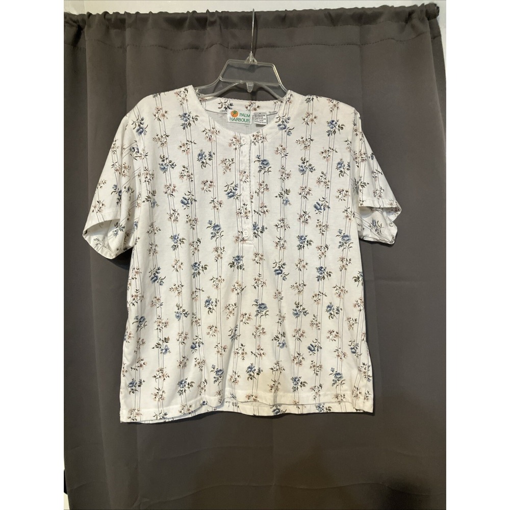 Palm Harbour Women's Medium‎ Floral T-Shirt, Cottagecore Tee, Garden Fairy Shirt